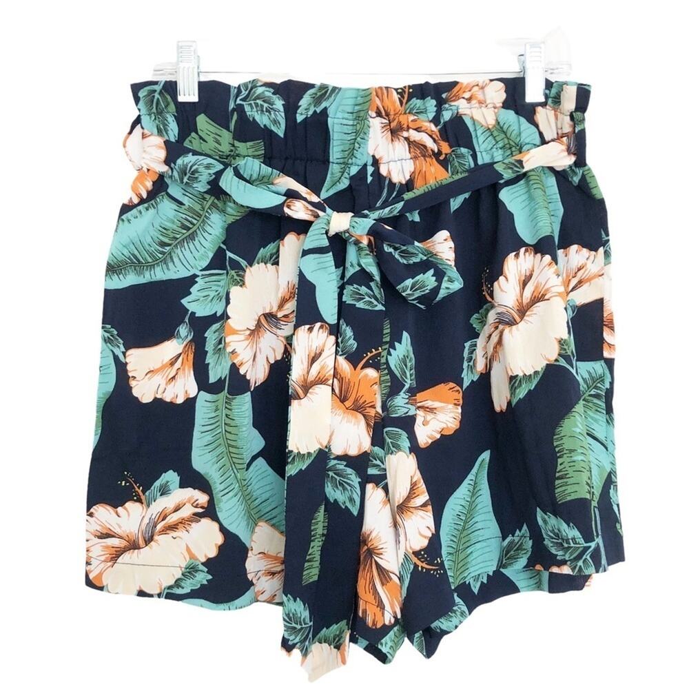 SHEIN CURVE Orchid High-Waisted Shorts w/ Ribbon Tie Belt Size 0XL